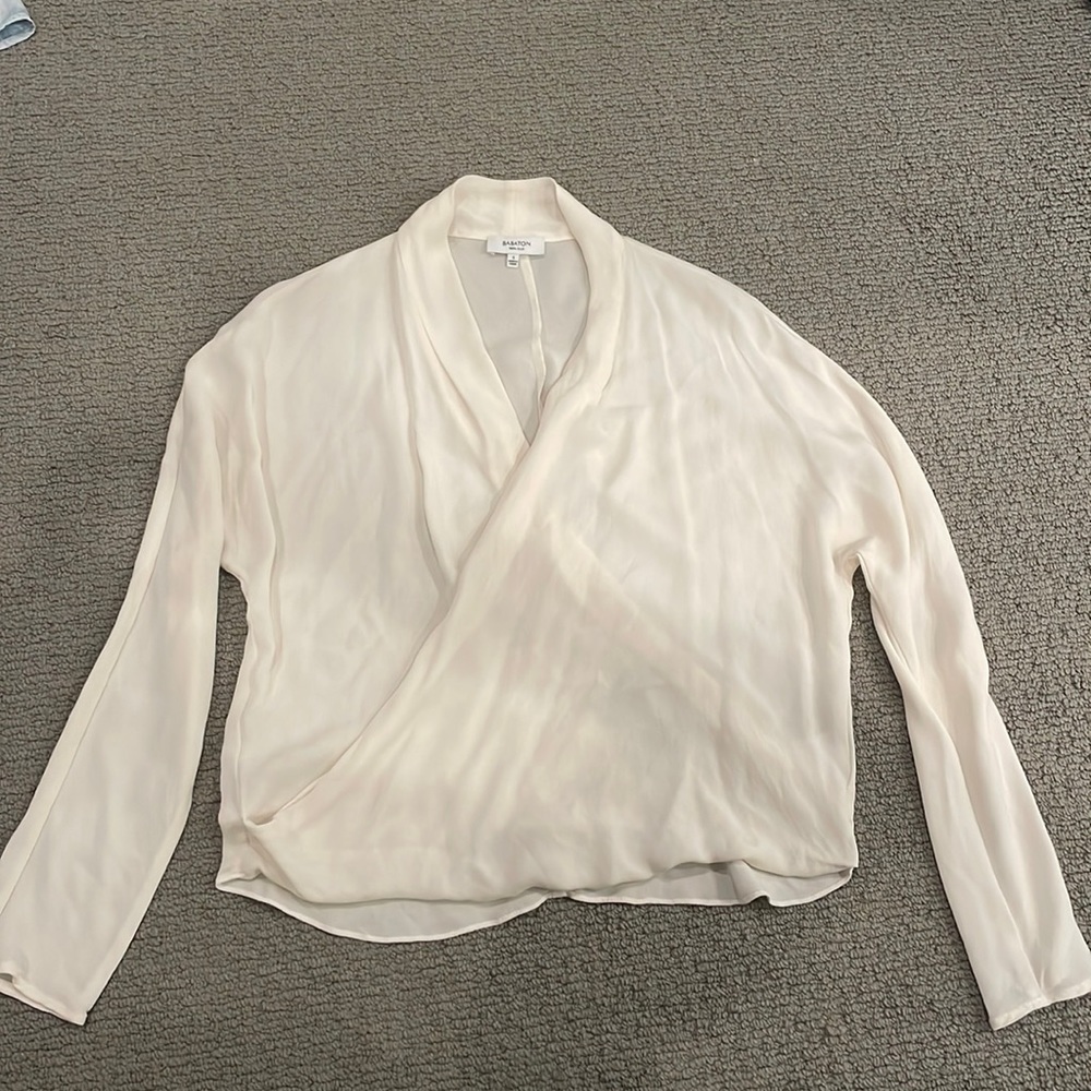Babaton silk draped blouse